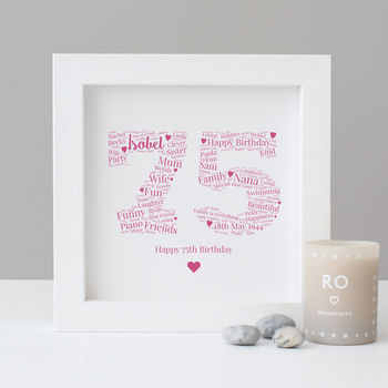 Personalised 75th Birthday Gift Print, 5 of 6