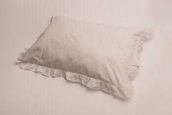 Personalised Embroidered Ruffle Pillow Cover, 5 of 9