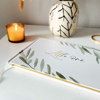 Baby Memory Book Olive With Gold Foil, 2 of 12
