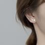 Sterling Silver Star Ear Climber Tiny Stud Earrings, thumbnail 2 of 8