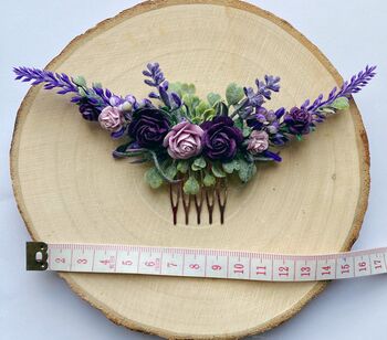Shades Of Purple Flower Hair Comb, 2 of 6