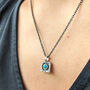 Silver And Turquoise December Birthstone Necklace, thumbnail 3 of 6