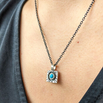 Silver And Turquoise December Birthstone Necklace, 3 of 6