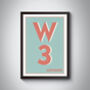 W3 Ealing Hammersmith Postcode London Print, thumbnail 5 of 10