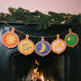 Illustrated Celestial Christmas Bauble Garland, thumbnail 1 of 12