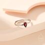 Sterling Silver Natural Red Garnet Droplet Ring, thumbnail 1 of 12