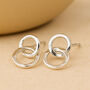 Sterling Silver Moving Linked Hoop Earrings, thumbnail 1 of 8