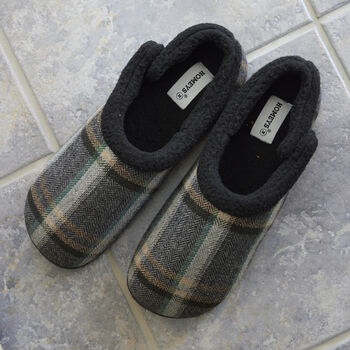 Ken Mixed Grey Mens Slippers Indoor/Garden Shoes, 3 of 8