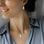 Sterling Silver Mint Leaf Dangly Earrings, thumbnail 1 of 9