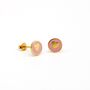 Powder Pink Heart Enamel Earrings Gold Vermeil Plated, thumbnail 1 of 3