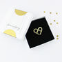 Gold Union Stud Earrings With Love Note, thumbnail 2 of 7