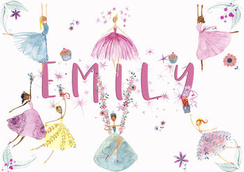 Magical Fairy Dancer Friends Customised Gift Print, 4 of 11