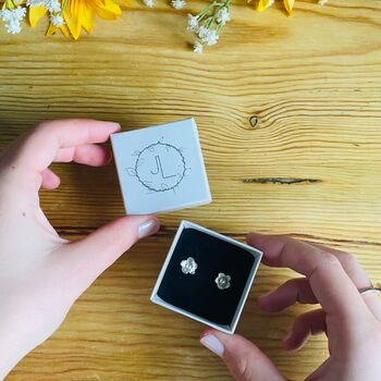 Flower Studs In Sterling Silver, 6 of 9
