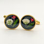 Cufflinks With Baby's Breath And Red Flowers, thumbnail 1 of 12