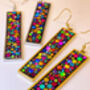 Long Disco Earrings With Colourful Sparkles, thumbnail 12 of 12