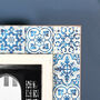 Blue Moroccan Tile Effect Photo Frame, thumbnail 4 of 4