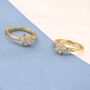 Clear Cz Flower Huggie Hoop Earrings, thumbnail 5 of 12