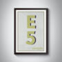 E5 Leyton London Typography Postcode Print, thumbnail 8 of 10