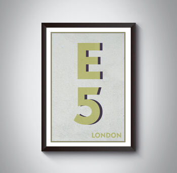 E5 Leyton London Typography Postcode Print, 8 of 10