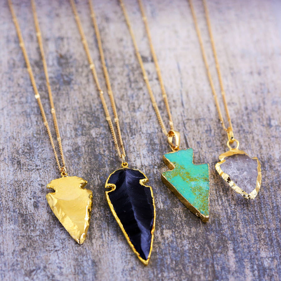 24 K Arrow Pendant Necklace By J&S Jewellery | notonthehighstreet.com