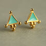 Turquoise Triangle Stud Earrings, thumbnail 4 of 6