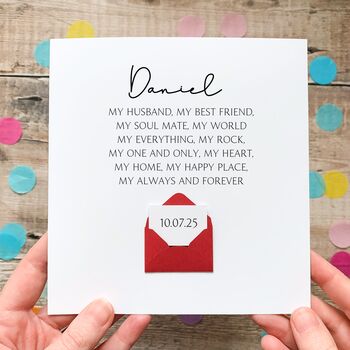 Personalised Birthday Card For Husband, Wife, My Everything, Romantic Card With Verse, 4 of 7
