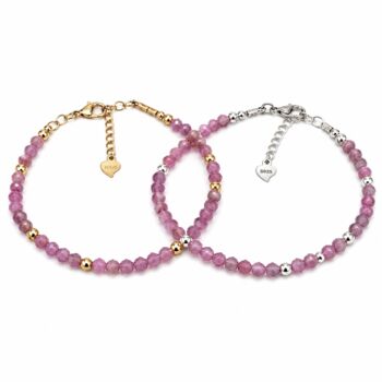 Pink Tourmaline Adjustable Bracelet In Sterling Silver Or Gold Vermeil, 4 of 8