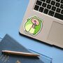 Cute Pig Wearing Frog Outfit Vinyl Sticker, thumbnail 2 of 8