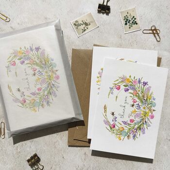Spring Flowers Thank You Cards And Envelopes, 3 of 9