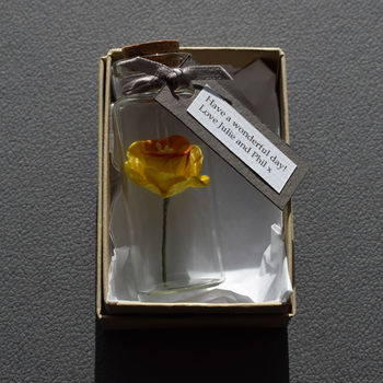 Tiny Paper Daffodil In A Bottle With Personalised Tag, 5 of 7