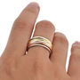 Sterling Silver Mixed Metal Triple Band Ring, thumbnail 3 of 4