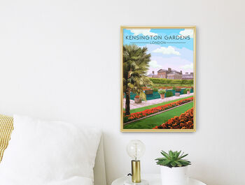Kensington Gardens London Travel Poster Art Print, 3 of 8