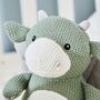 Personalised Green Knitted Dragon Soft Toy, thumbnail 3 of 5