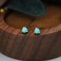 Very Tiny Genuine Turquoise Stud Earrings, thumbnail 5 of 12