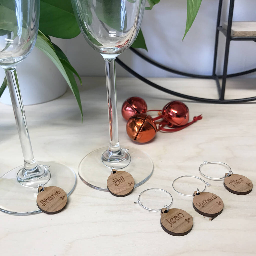 Personalised Five Wine Glass Charms, 1 of 10