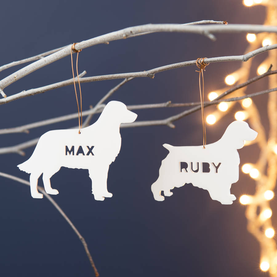 bamboo personalised pet christmas decoration by oakdene designs