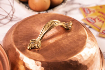 Solid Copper Mixing Bowl With Lid, Two Pieces, 7 of 9