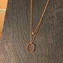 Layered Gold Circle Pendant Necklace With Double Chain, thumbnail 3 of 7