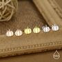 Sterling Silver Pumpkin 18 G Screw Back Stud Earring With Ball Backs, thumbnail 2 of 11