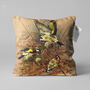 Brown Cushion Cover With Goldfinch Theme, thumbnail 1 of 7