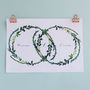 Personalised Wedding And Anniversary Wreath Print, thumbnail 9 of 11