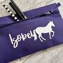Personalised Child's Name Horse School Pencil Case, thumbnail 2 of 3