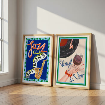 Set Of Six Music Wall Art Prints – Retro Music Posters In Three Colour Options, 12 of 12