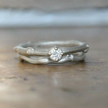 White Gold Twig Wedding Ring, 6 of 7