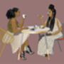 Tea For Two Black Girl Greeting Card, thumbnail 2 of 3