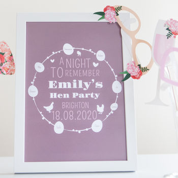 Personalised 'Night To Remember' Hen Party Print, 2 of 6