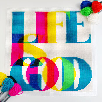 Life Is Good Chunky Cross Stitch Kit, 4 of 5