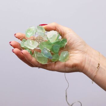 Green Jade Crystal Fairy String Lights, 3 of 5