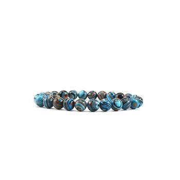 Genuine Blue Malachite Stone Protection Bead Bracelet, 5 of 7