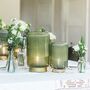 Cordless Green Ribbed Glass Lamps, thumbnail 1 of 7